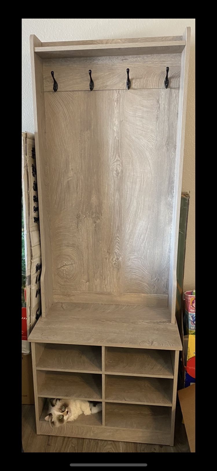 Hall tree, Coat Rack, Shoe Storage - Great condition