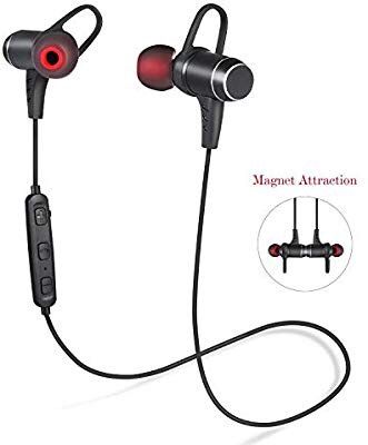 Bluetooth Headphones,Wireless V4.1 Bluetooth Earbuds Magnetic in-Ear Headset Sweatproof Sports Earpieces Lightweight Stereo Noise Cancelling Earphone