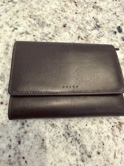 Vintage COACH Dark  Brown Leather Snap Pouch Wallet