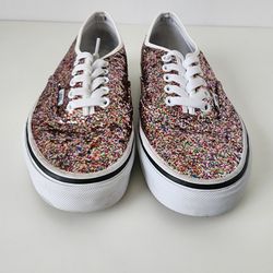 Vans Sparkly Shoes, Women’s Size 8.5 Men 7.0 Vans Off The wall Tie
