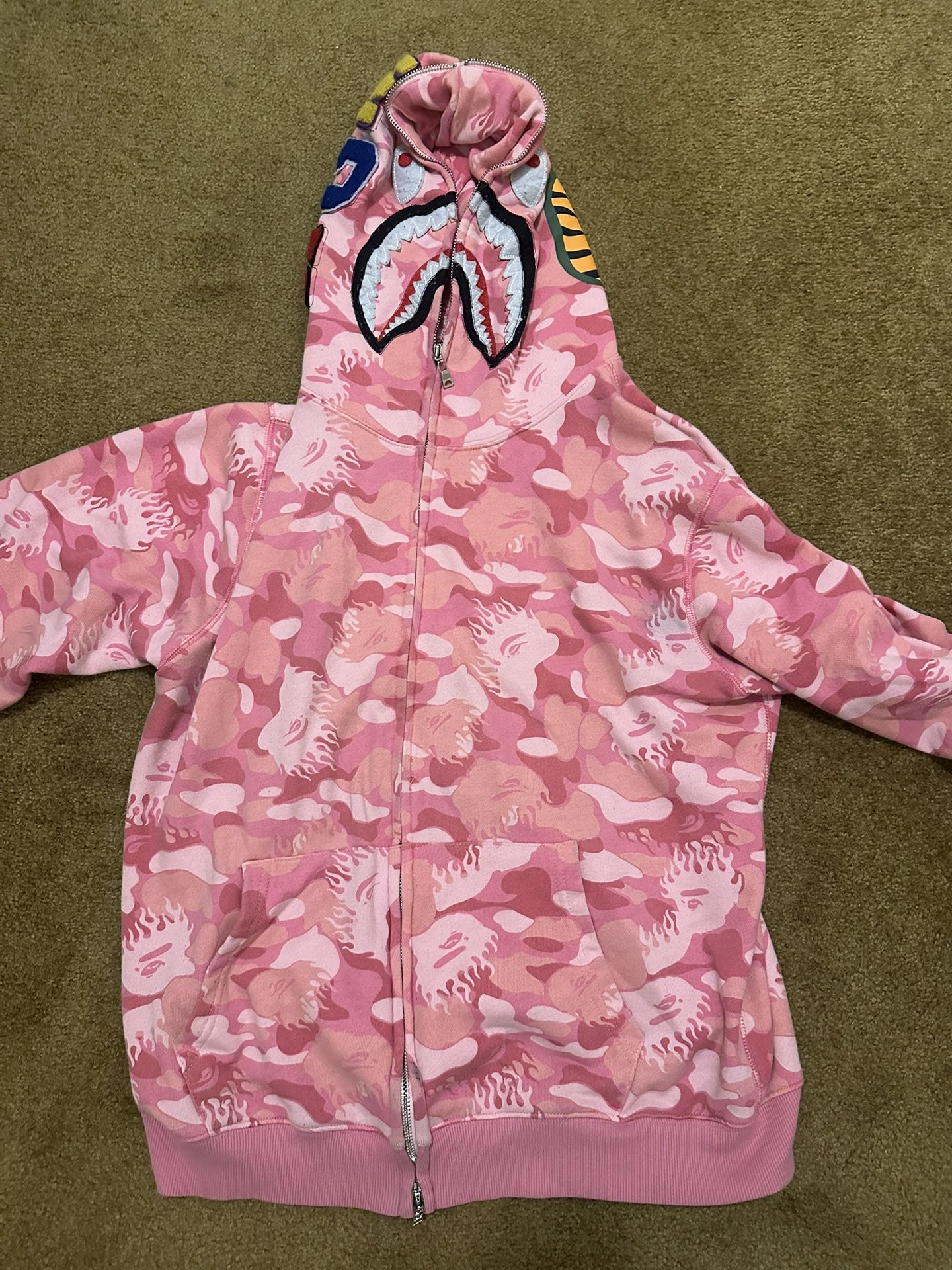 pink bape hoodie 