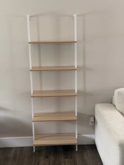 Light wood shelf ladder