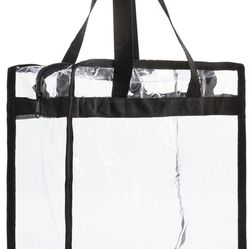 Clear Stadium Approved Bag - 12x6x12 Large Transparent Tote Bags with Zippers and Handles for Concerts, Sporting Events, Music Festivals, Work, Schoo