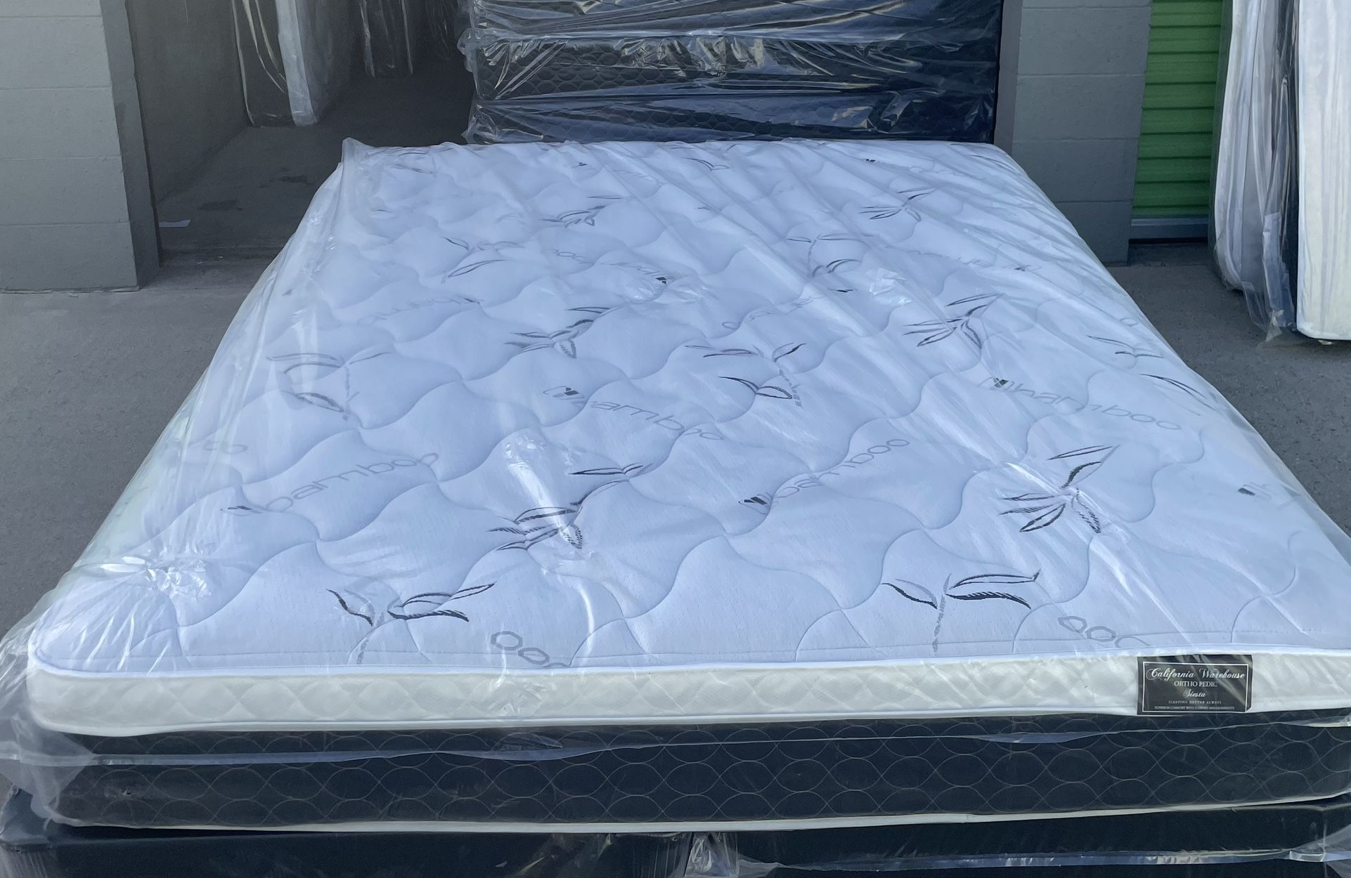 Cal King Pillow Top Mattress and Box Spring
