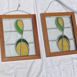 2 Antique Stained Glass Windows