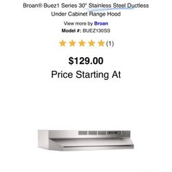 Cabinet Hood (Broan) Stainless Steel-NEW