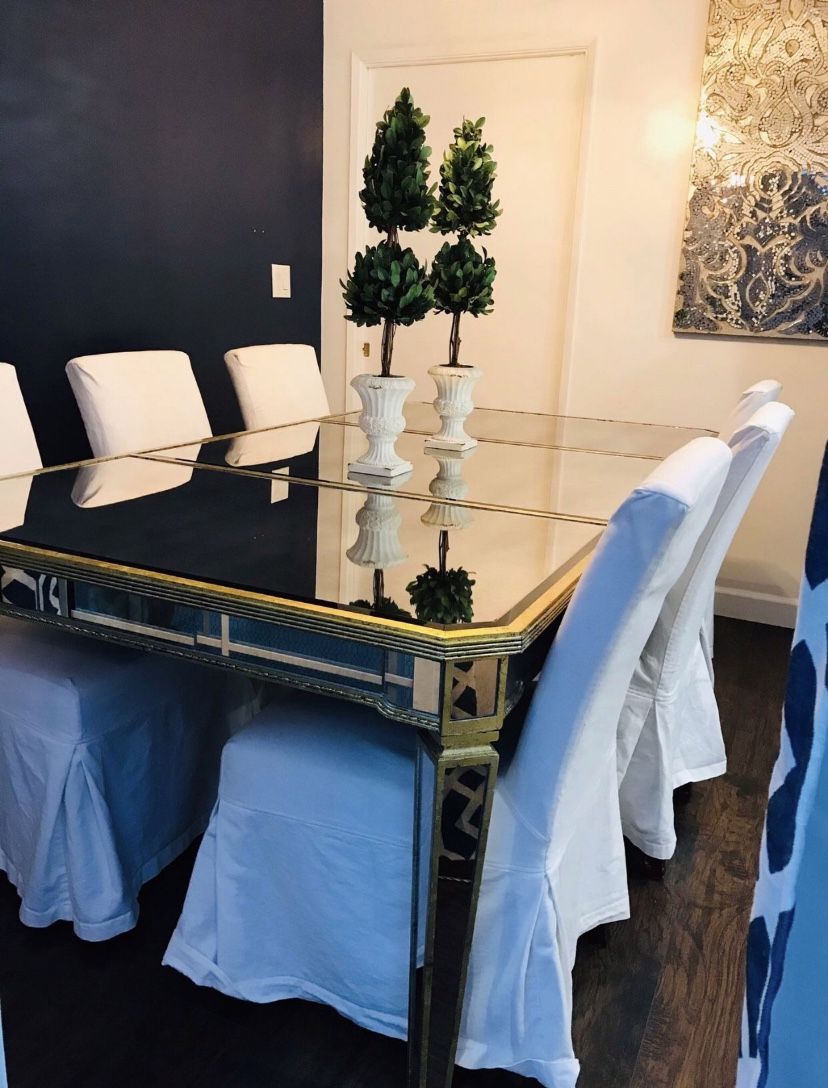 Z GALLERIE Mirrored Dining Table For Sale