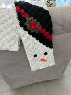 Christmas Snowman Handmade Scarf