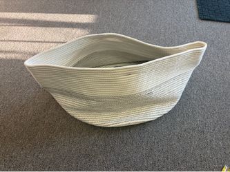 Round fabric basket with handles 19w 12h