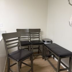 3 High Stools 1 Bench 