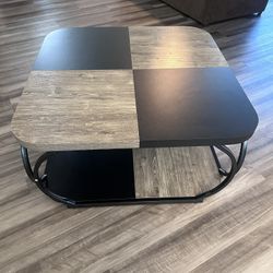 Large Square Wood Coffee Table