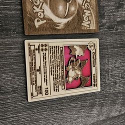 Laser Engraved Charizard Pokemon Card 