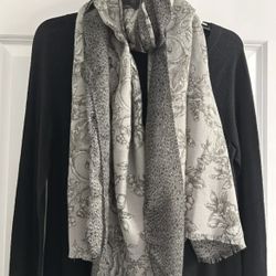 Gray Multi Pattern Scarf