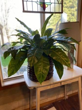 Large Artificial Fake Plant in Large Wicker Basket