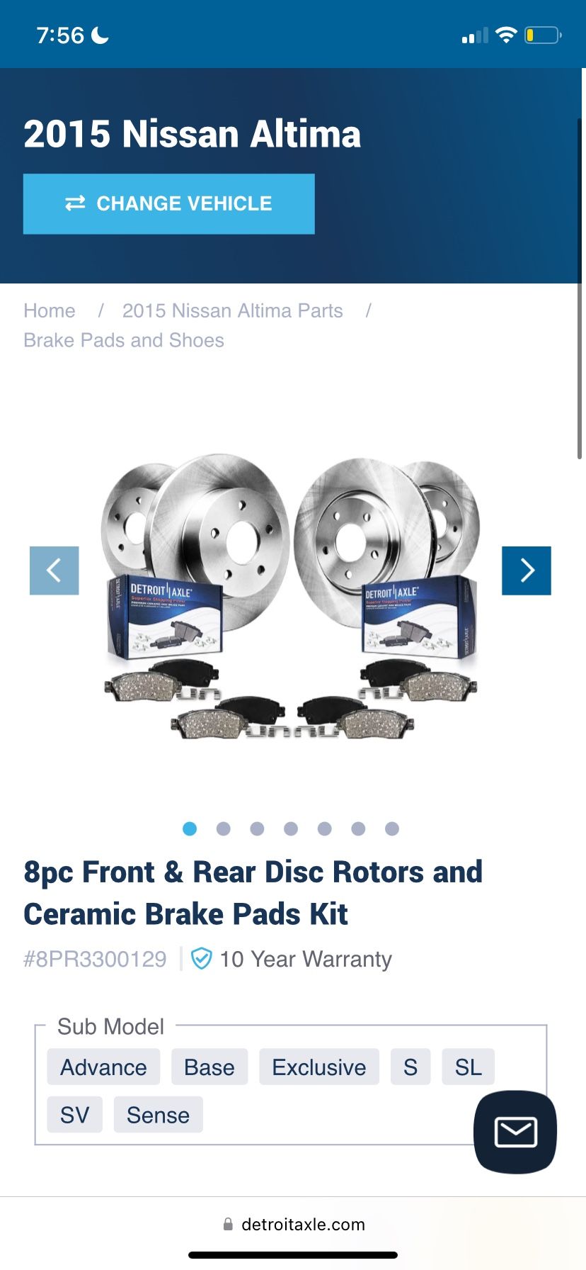 Brake Pads And rotors Nissan Altima