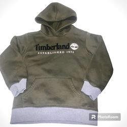 Timberland Grey Green Pullover Hoodie Sweatshirt Boys Youth Size 6