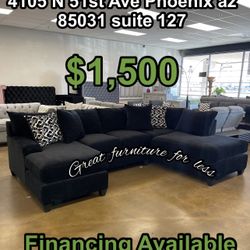 3 PCs Sectional Black Brand New
