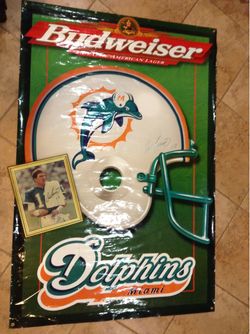 Miami Dolphins poster and picture BOTH AUTOGRAPHED.  $275.00 CASH.  TEXT FOR PRICES