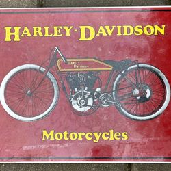 HARLEY DAVIDSON SIGN WALL DECOR VINTAGE SOLID HEAVY METAL NOT THIN TIN