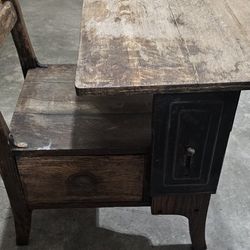 Antique School Desk Sllid Wood With Drawer