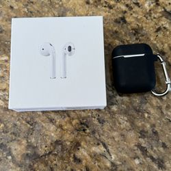 For Apple AirPods 2nd Generation with Charging Case White With Black Cover Case