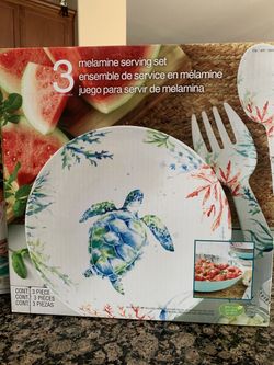 Melamine 3 Piece Serving Set NIB