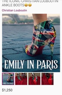 Christian Louboutin Multicolor Print Ankle Boots