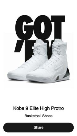 Kobe Nike IX Elite Protro White