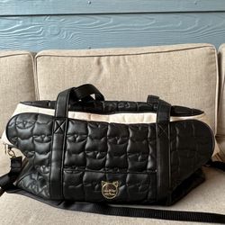 Luv Betsey Johnson black cat shoulder bags for women, Betsey Johnson Quilted Cats Weekender