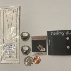 Lot Of 5 Sterling Silver Jewelry Items Lot