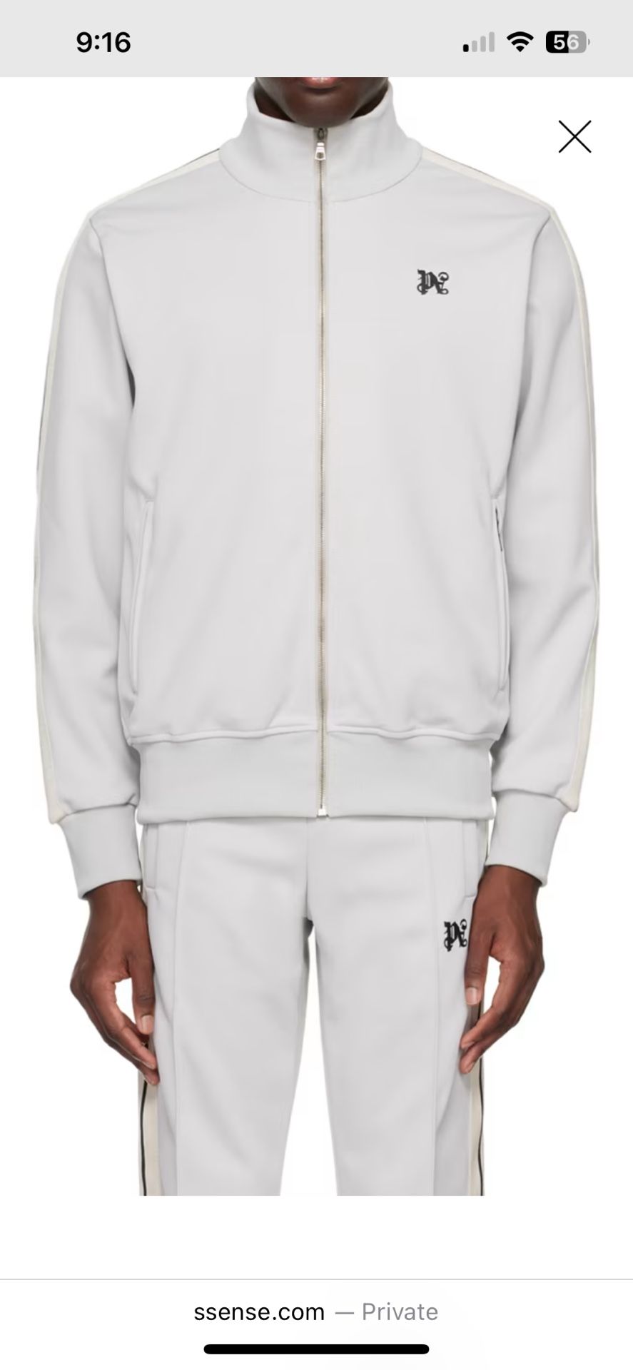 PALM ANGELS Gray Monogram Track Jacket