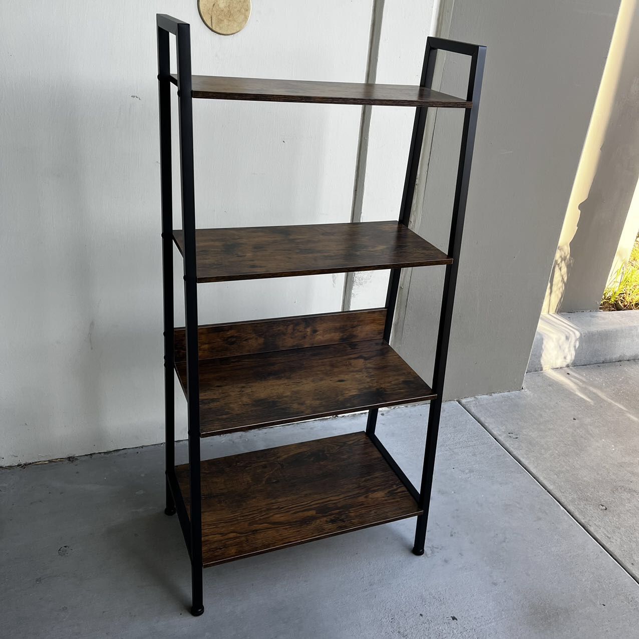 New In Box 24x13x48 Inches Tall 4 Tier Display Shelf Bookshelf Organizer Rack Stand Rustic Brown 