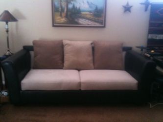 Faux Suede Leather Couch