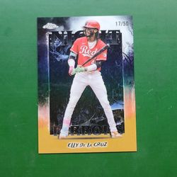 2025 Topps Chrome Elly De LA Cruz Night Terrors Gold 17/50