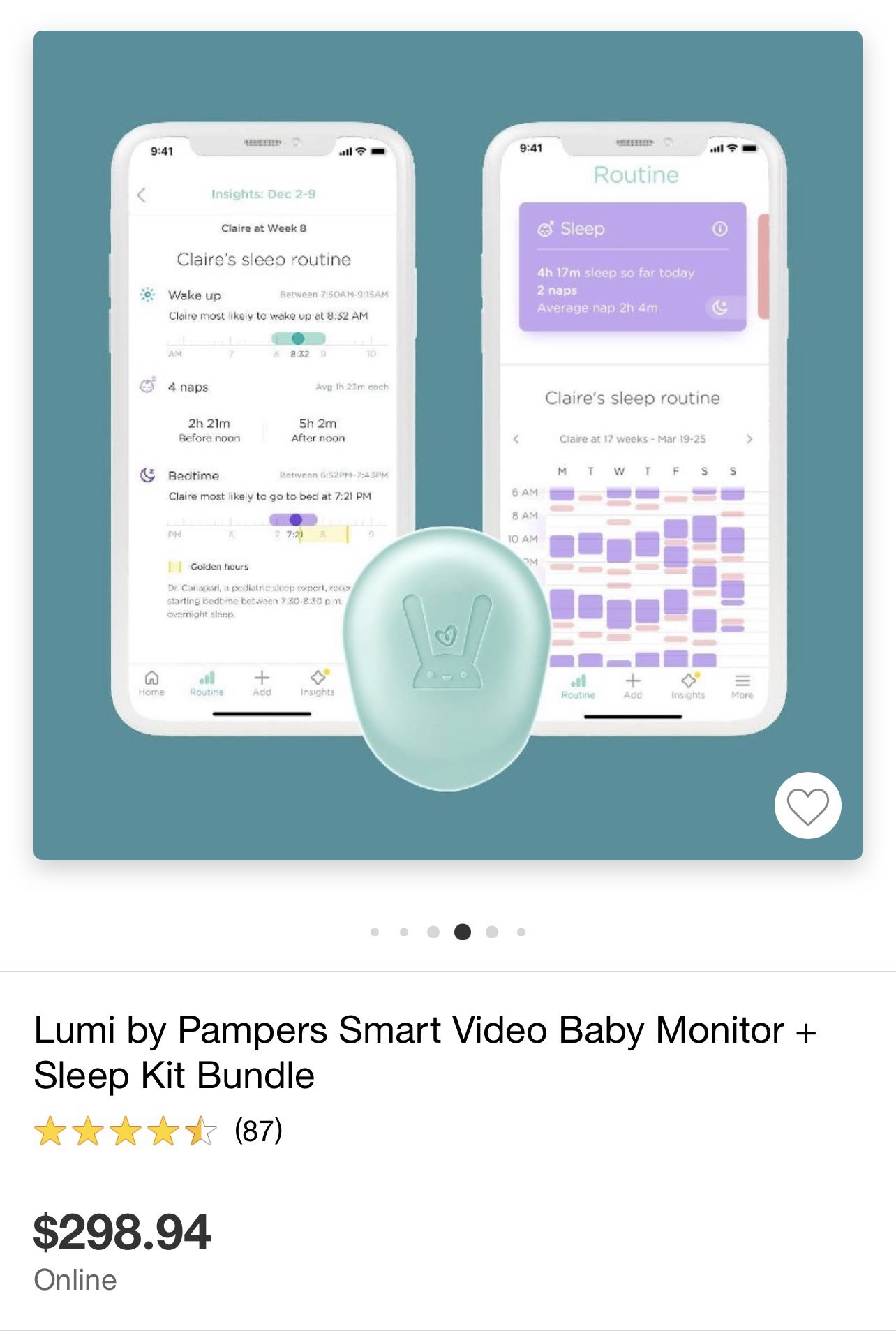 Lumi By Pampers Smart Video Baby Monitor + Sleep Kit Bundle