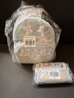Loungefly Disney 101 Dalmatians Puppy Basket Mini Backpack 2021 Exclusive NWT and Matching Wallet