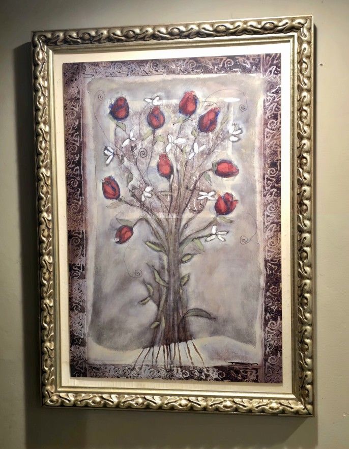 Large Art Frame Flowers Cuadro Hermoso Grande