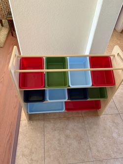 Storage Organizer with 10 Plastic Bins