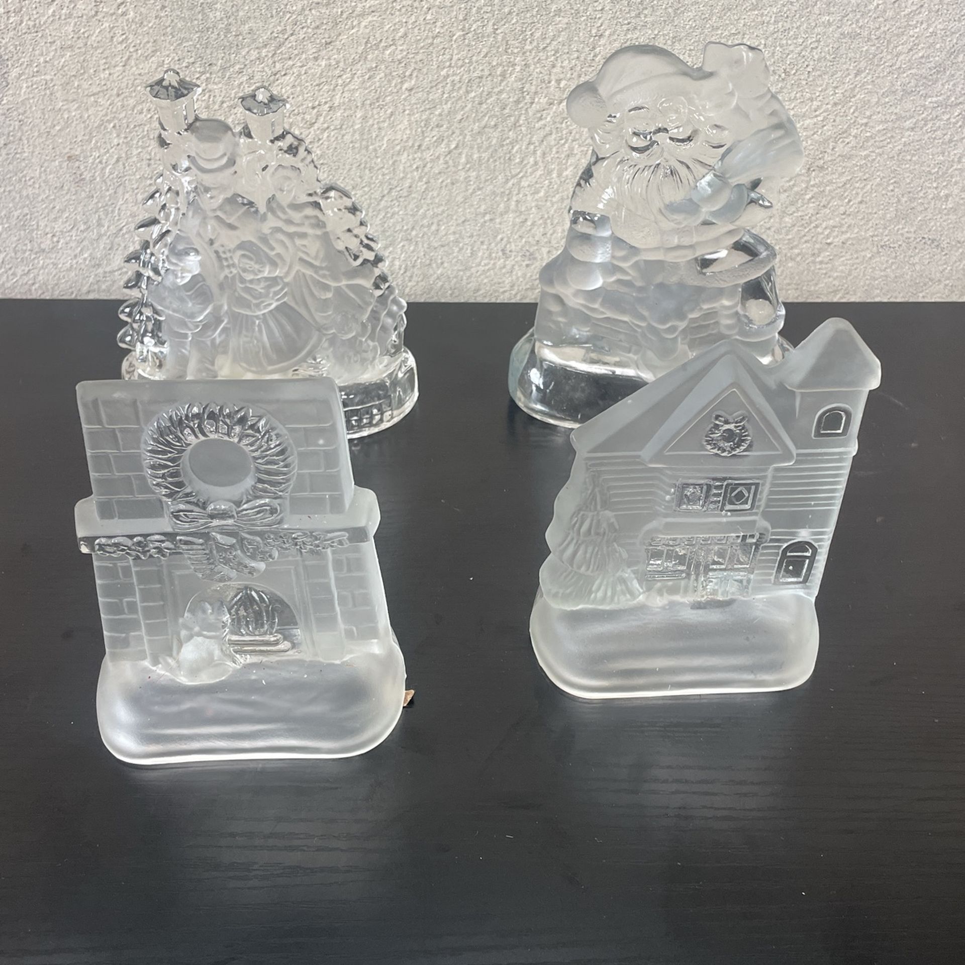 Glass Santa Claus Candle Holder