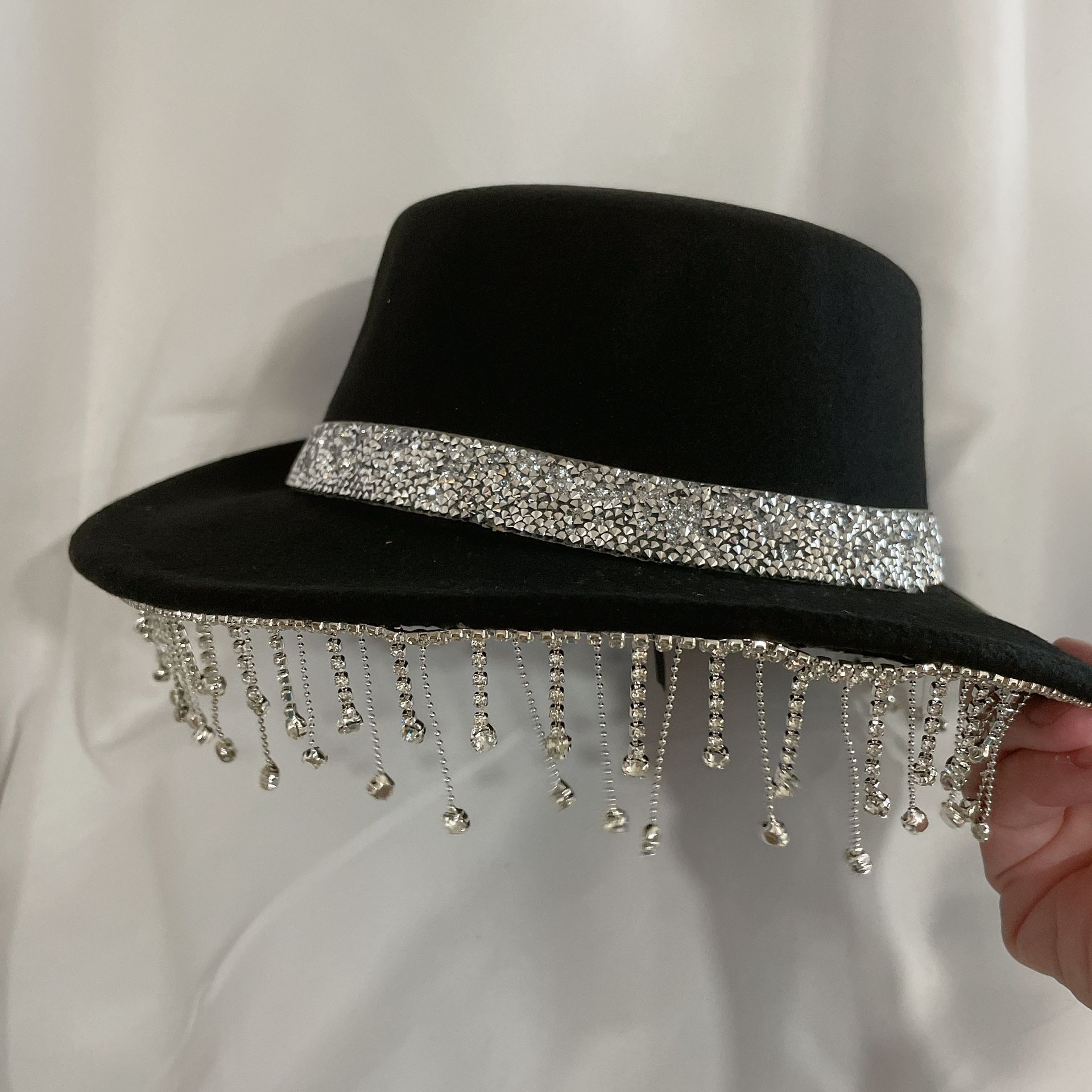 Rhinestone Fringe Western Hat