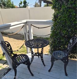 Metal Table and 2 Chairs