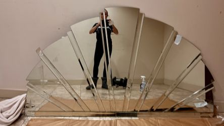 6 Foot Fanned Mirror 1980 Art Deco