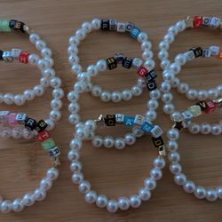 8mm Faux Pearl inspirational Bracelet