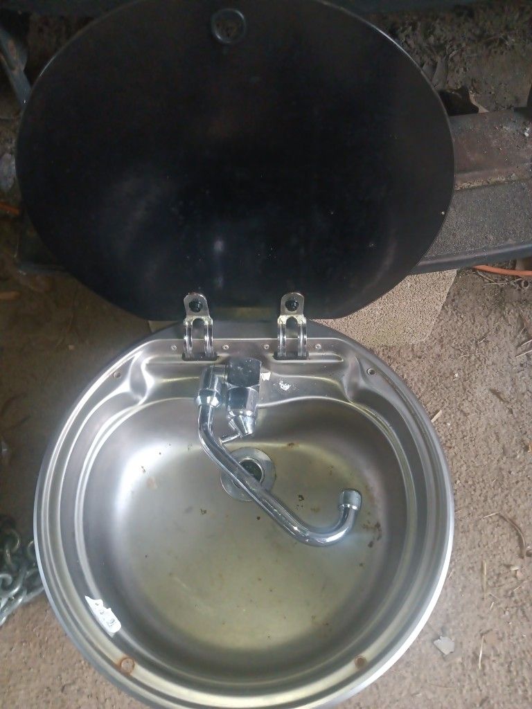 RV Sink Stainless Steel And Hookups