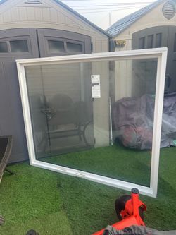 New picture window size w73 h61.1/4 brown outside white inside $475