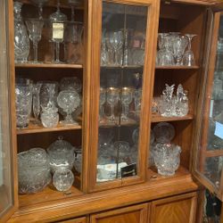 Cabinet of crystal. Inquiry if interested. Smaller items are five dollars each large ones are more.