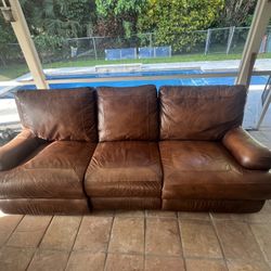 Real Leather Couch! Electric Reclinable 