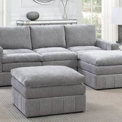 Brand New Sectional With Reversible Chaise And Free Ottoman