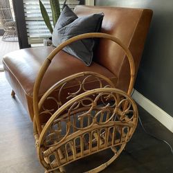 Vintage Bamboo Magazine Rack