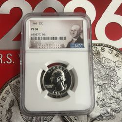 1961 Proof 68 Washington Silver Quarter